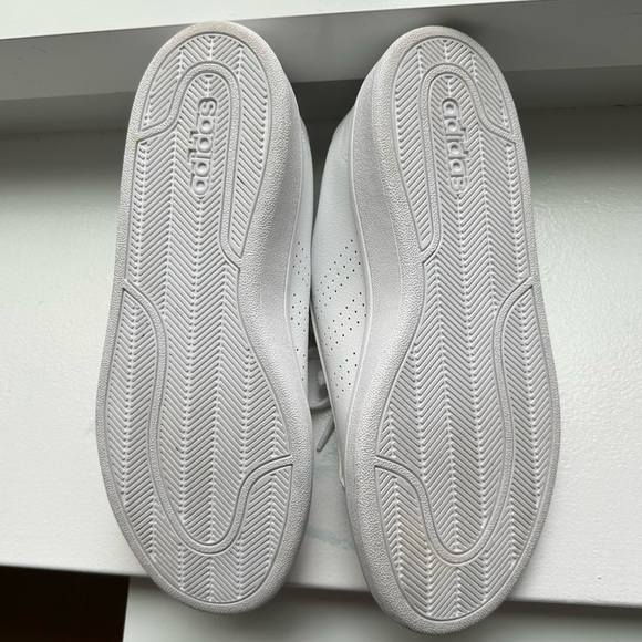 Adidas Neo White Leather Cloudfoam Advantage Sneakers - Picture 4 of 5